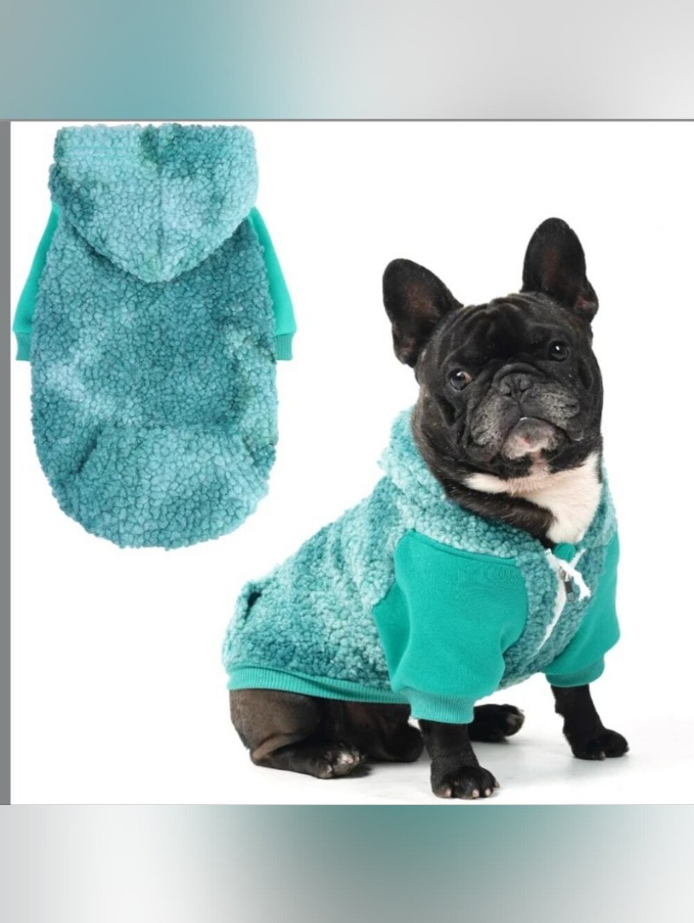 BINGPET 🐶 Dog Hoodie Sherpa Sweatshirt Tie Dye, Soft  Size S